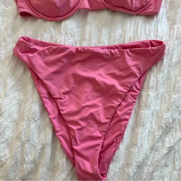 Dippin Daisys High Waist Cheeky Pink Bikini Set Top Bottom Seaport Betty Peony - Picture 7 of 11